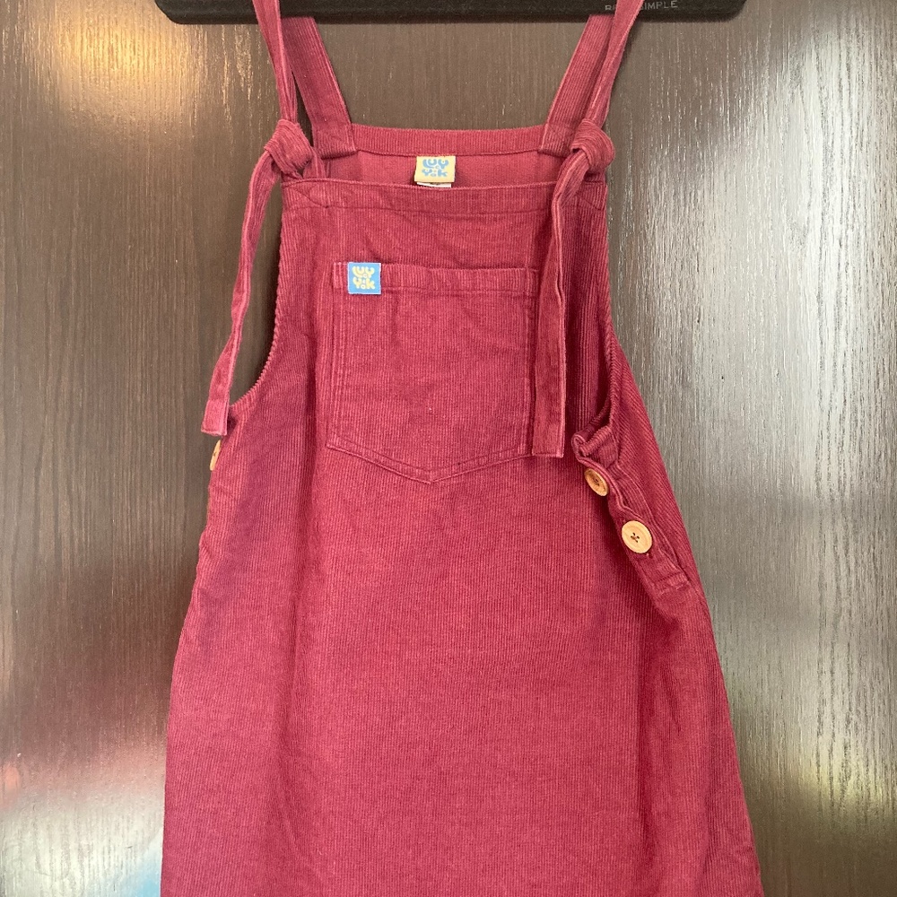 Lucy & Yak Mini Pini Corduroy Dress Burgundy Size Small